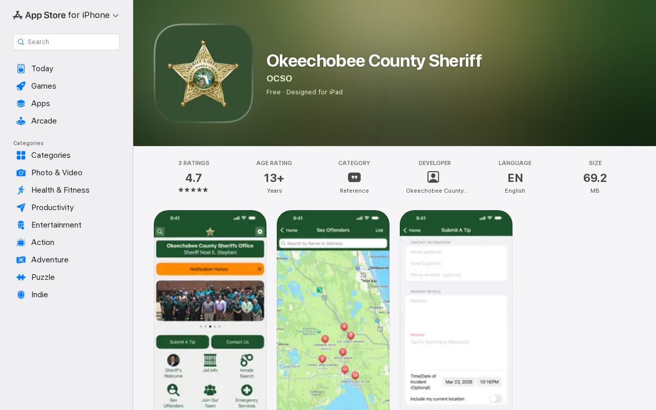 Okeechobee County Sheriff app source for arrest contacts and press information