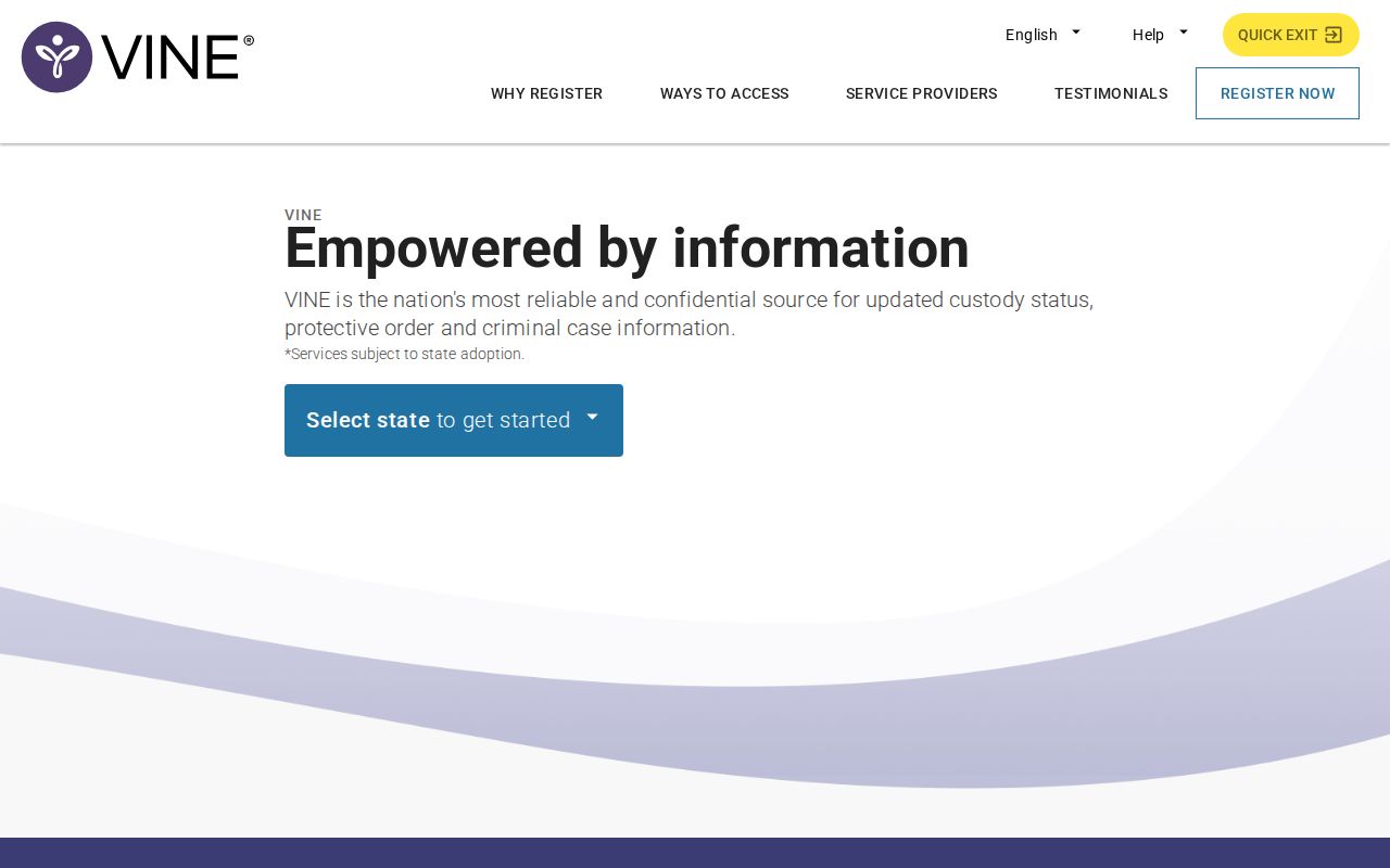 VINELink interface for an Okeechobee County VINE arrest and custody check